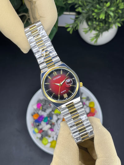 Citizen Date Red Dial Edition - Premium (Steel Bracelet) Watch