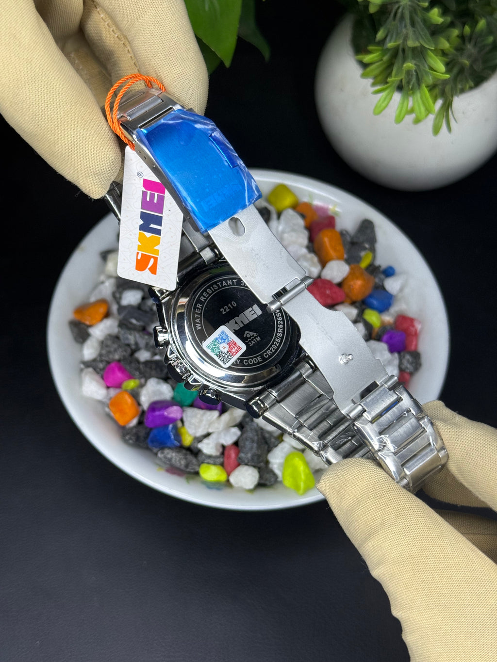 Skmei Analogue & Digital 2210 Silver - Premium (steel Bracelet) Original Watch