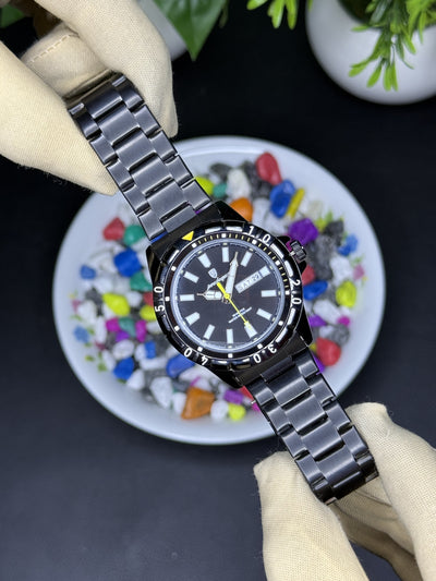 Poedagar Day & Date Black Radium Dial - Premium (Steel Bracelet) Original Watch
