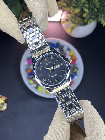 Olevs Day & Date Diamond Shape - Premium Steel Bracelet Watch