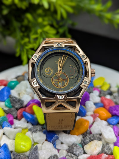 Hublot Geneve C241 - Golden Strap Premium Watch